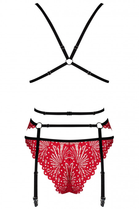 Комплект білизни з поясом для панчіх Obsessive Mettia — Купити в Dorin.shop | Ціна, Фото