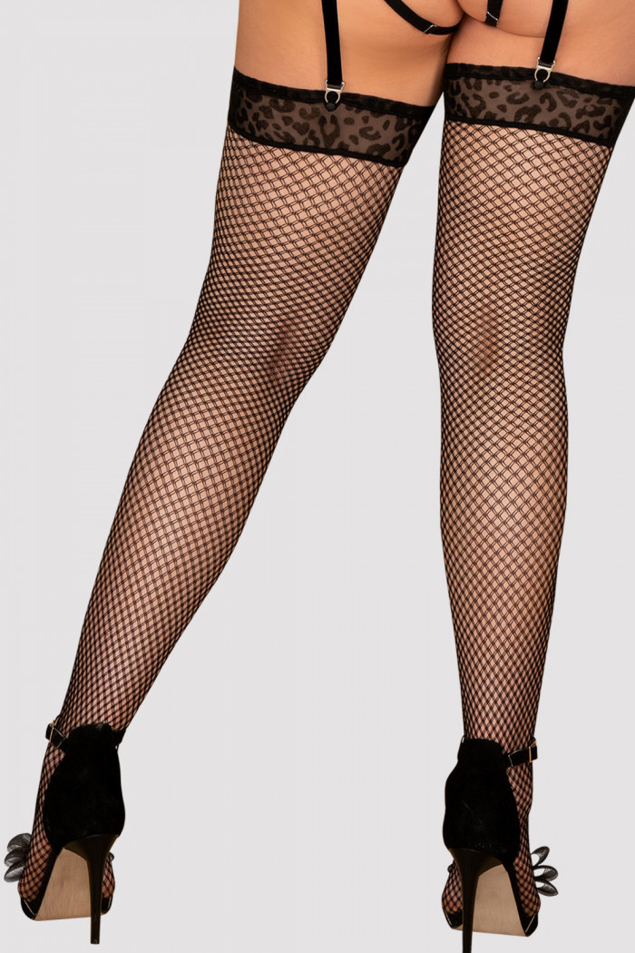 Чулки под пояс большого размера Obsessive Jagueria  — Заказать онлайн с доставкой