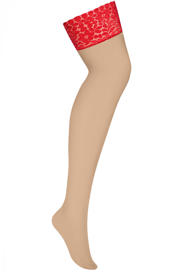 Чулки большого размера под пояс Obsessive Blossmina  — Заказать онлайн с доставкой