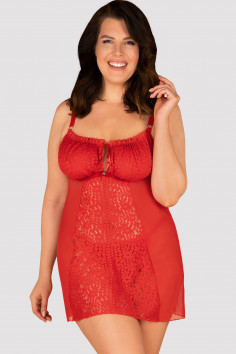 Сорочка великого розміру з трусиками Obsessive Blossmina — Купити в Dorin.shop | Ціна, Фото