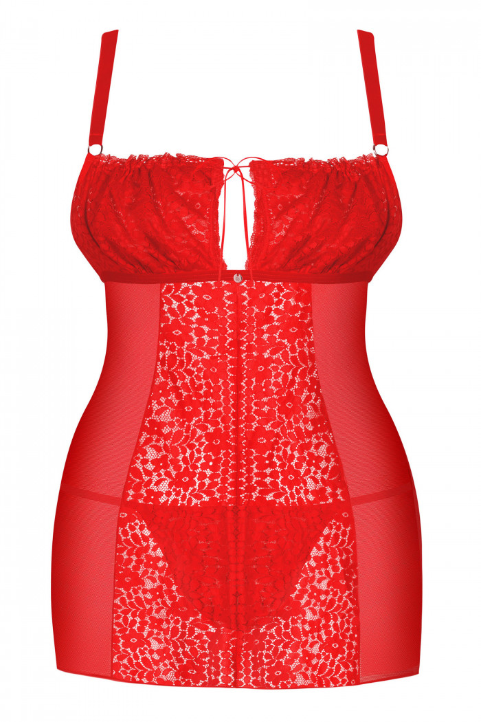 Сорочка большого размера с трусиками Obsessive Blossmina  — Заказать онлайн с доставкой