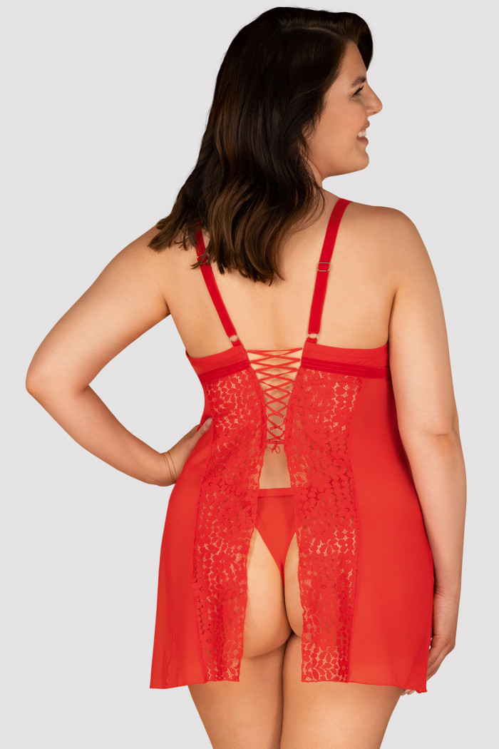 Сорочка большого размера с трусиками Obsessive Blossmina  — Заказать онлайн с доставкой