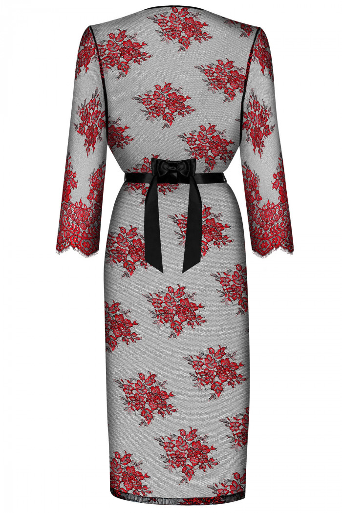 Халатик-пеньюар мереживний Obsessive Redessia peignoir — Купити в Dorin.shop | Ціна, Фото