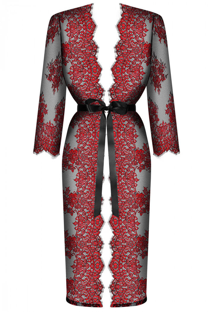 Халатик-пеньюар мереживний Obsessive Redessia peignoir — Купити в Dorin.shop | Ціна, Фото