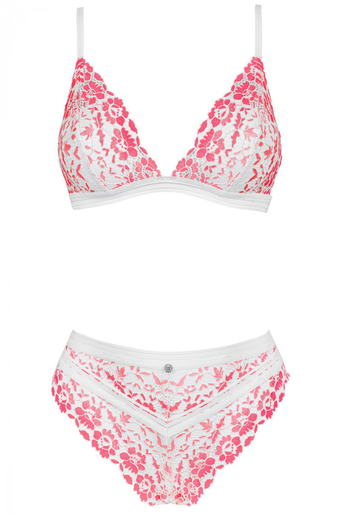 Комплект белья кружевной Obsessive Bloomys Set  — Заказать онлайн с доставкой