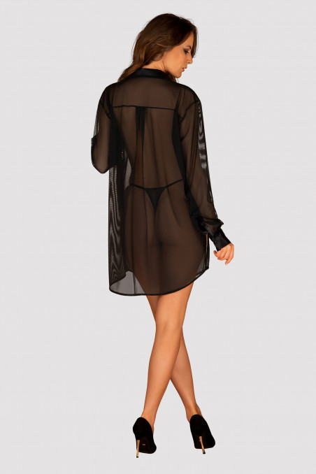 Плаття-сорочка прозора Obsessive Stellya Black — Купити в Dorin.shop | Ціна, Фото