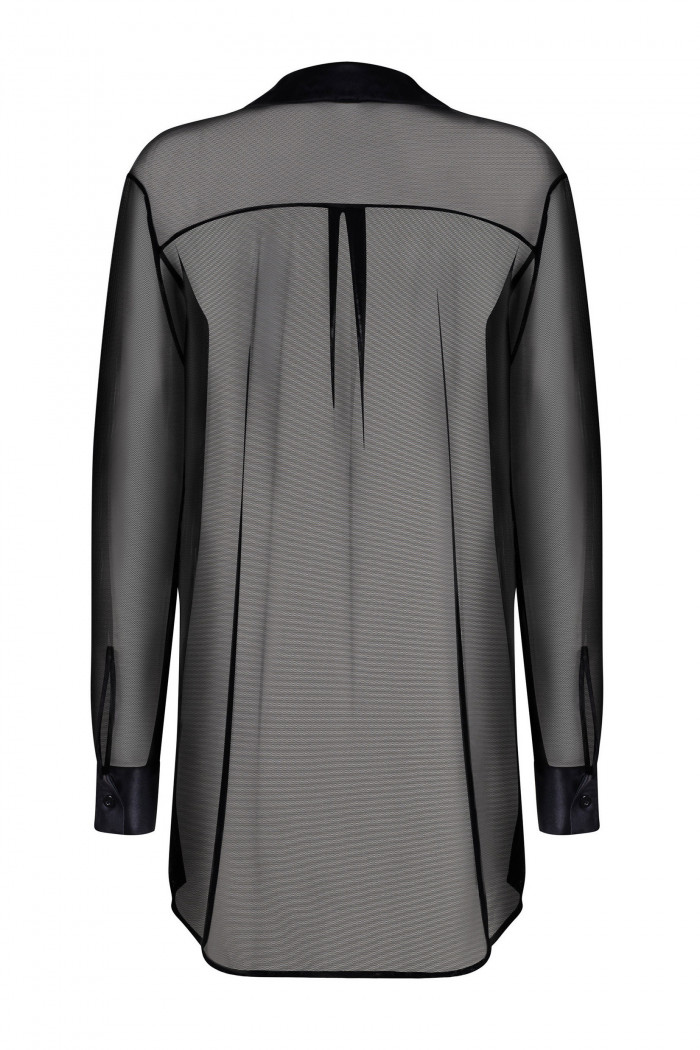 Платье-рубашка прозрачное Obsessive Stellya Black  — Заказать онлайн с доставкой