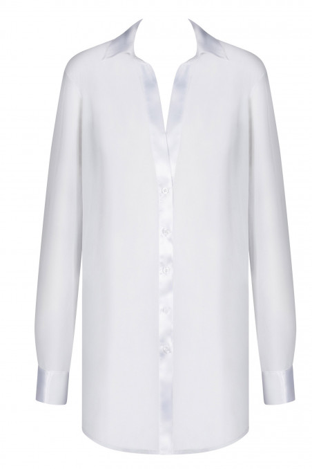 Плаття-сорочка прозора Obsessive Stellya Bianco — Купити в Dorin.shop | Ціна, Фото