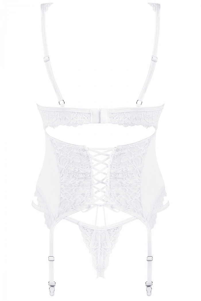 Корсет с трусиками Obsessive Amor Blanco corset  — Заказать онлайн с доставкой