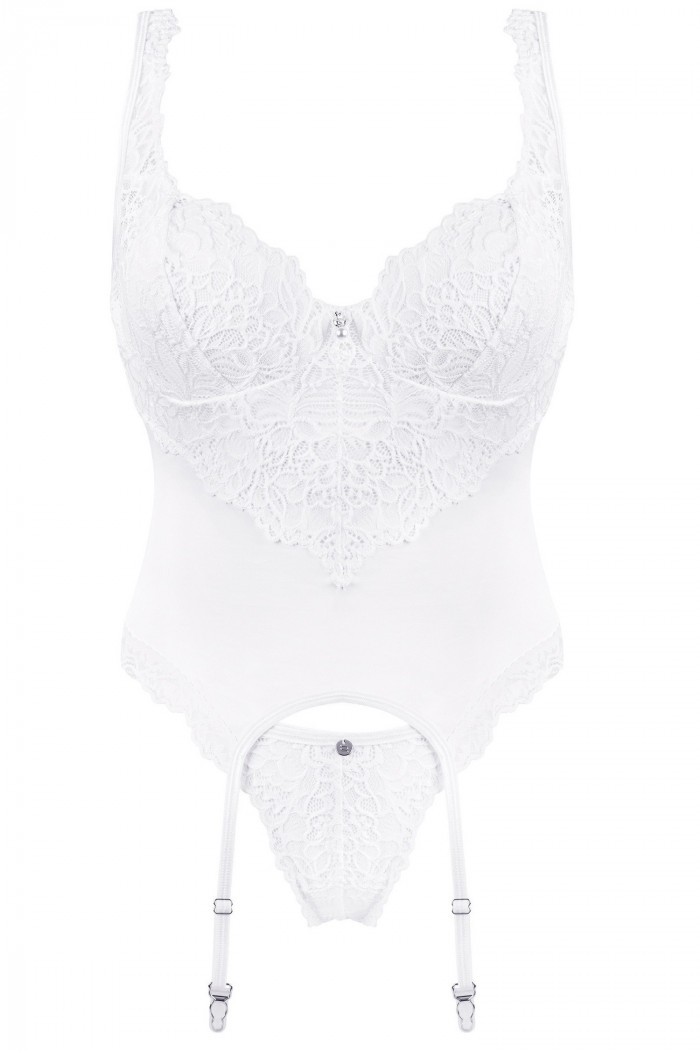 Корсет с трусиками Obsessive Amor Blanco corset  — Заказать онлайн с доставкой