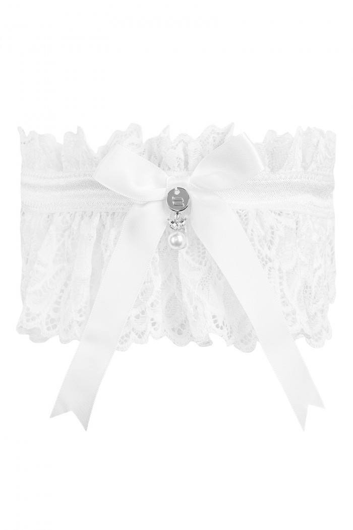 Подвязка на ногу с бантиком Obsessive Amor Blanco  — Заказать онлайн с доставкой