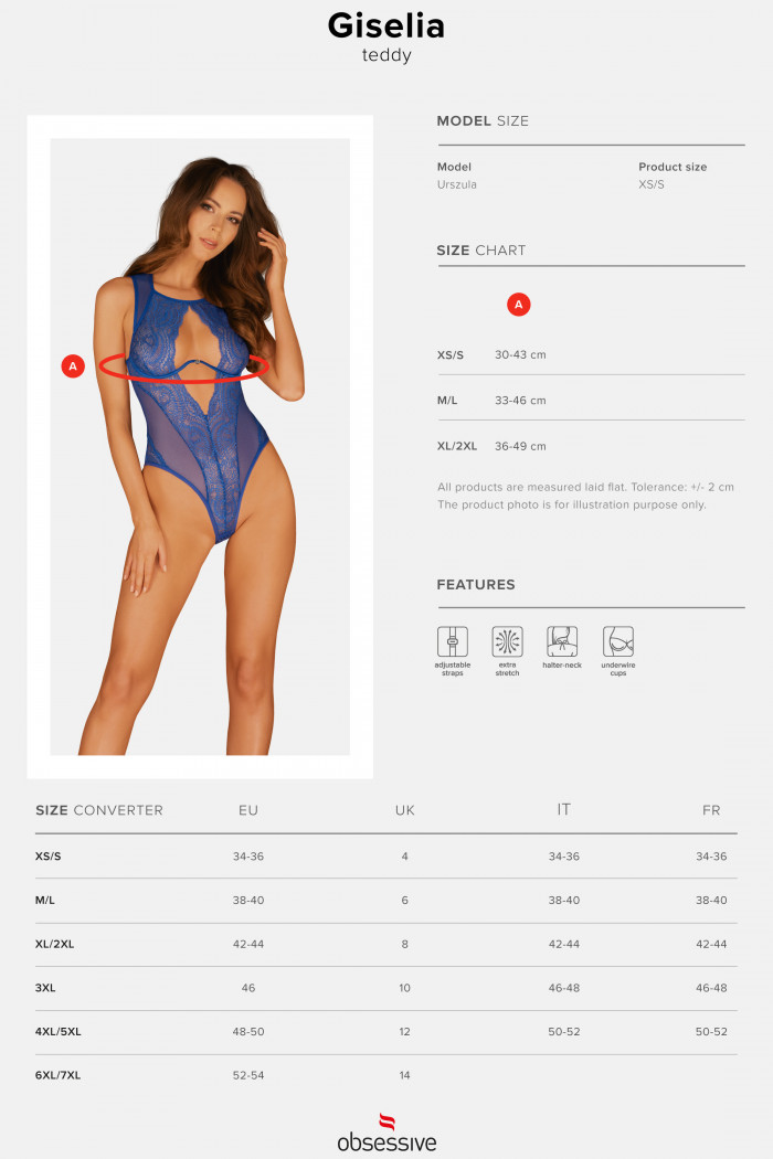 Оригінальне боді Obsessive Giselia Teddy — Купити в Dorin.shop | Ціна, Фото