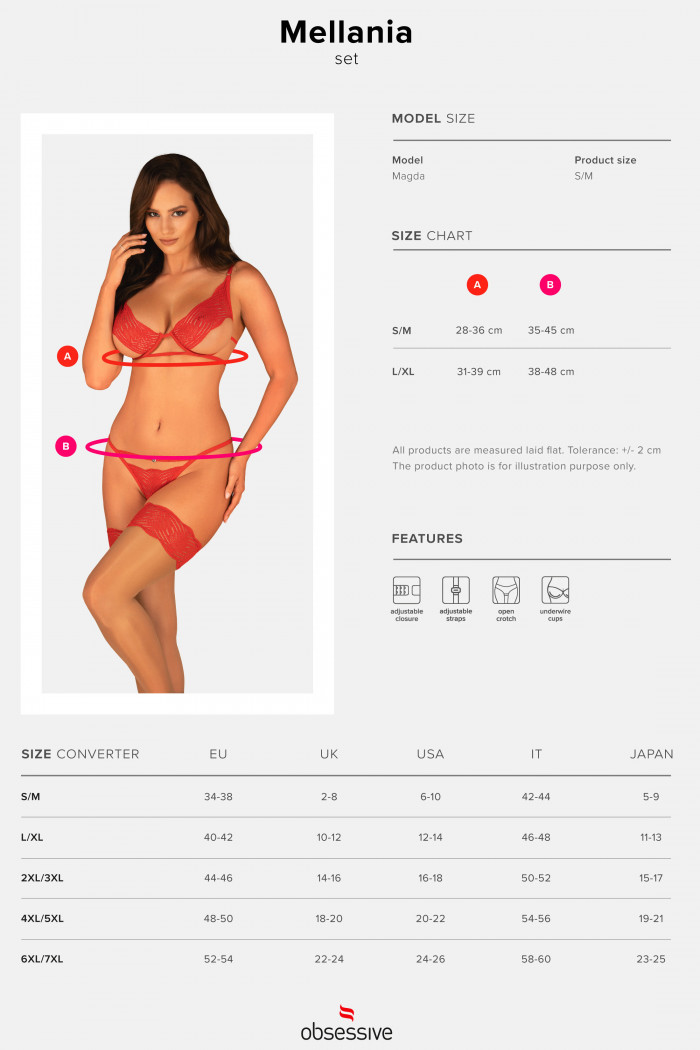 Комплект открытый Obsessive Mellania set  — Заказать онлайн с доставкой