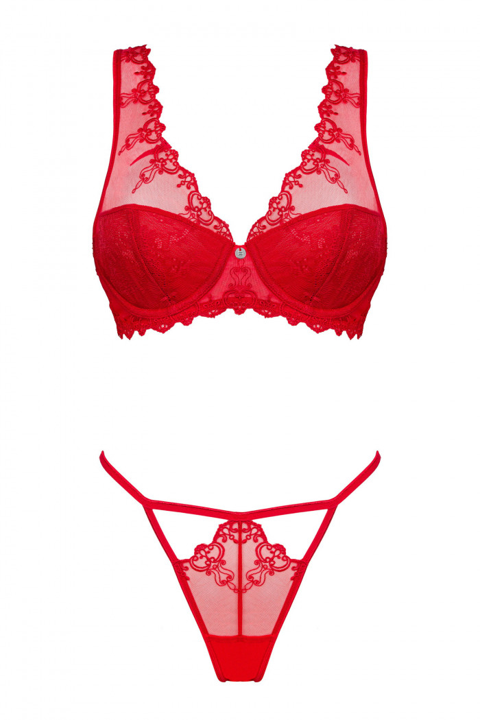 Комплект белья кружевной Obsessive Lonesia set  — Заказать онлайн с доставкой