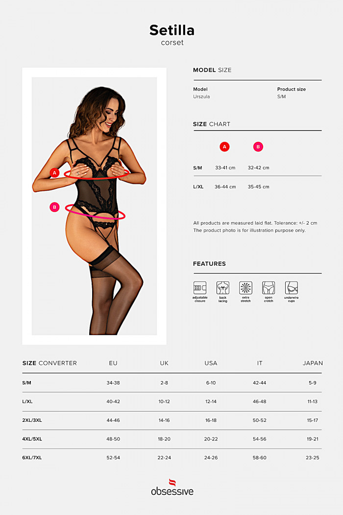 Корсет з відкритим бюстом і трусиками Obsessive Setilla corset — Купити в Dorin.shop | Ціна, Фото