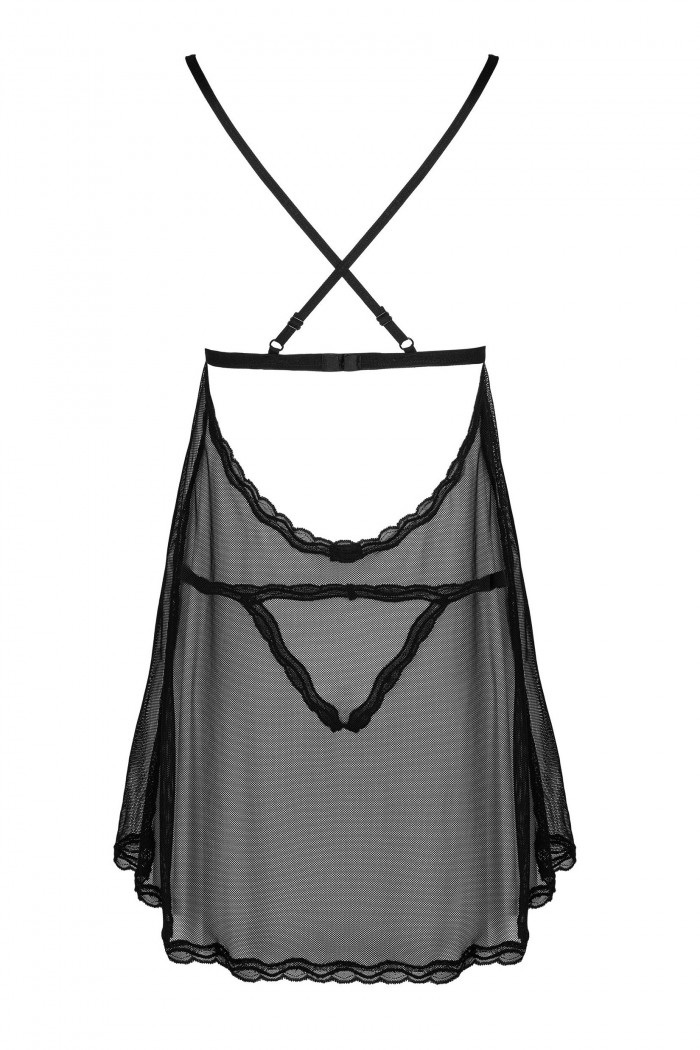 Прозорий бебідолл з відкритими трусиками Obsessive Sedila babydoll — Купити в Dorin.shop | Ціна, Фото