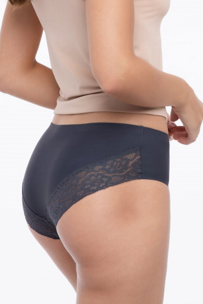 Трусики бесшовные с кружевом Julimex Cheekie GRAFIT  — Заказать онлайн с доставкой