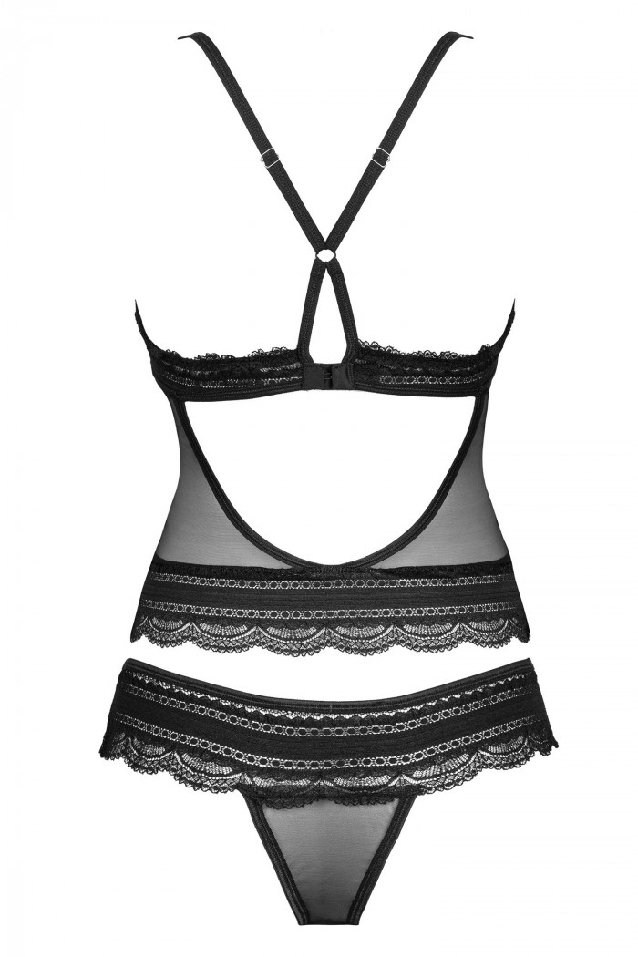 Комплект прозрачный - топ с трусиками Obsessive Ivannes set  — Заказать онлайн с доставкой
