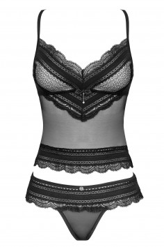 Комплект прозрачный - топ с трусиками Obsessive Ivannes set  — Заказать онлайн с доставкой 2