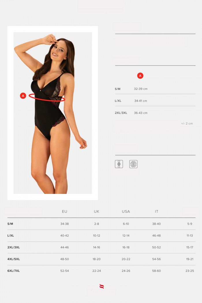 Боди сатиновое с кружевом Obsessive VANESSME  — Заказать онлайн с доставкой