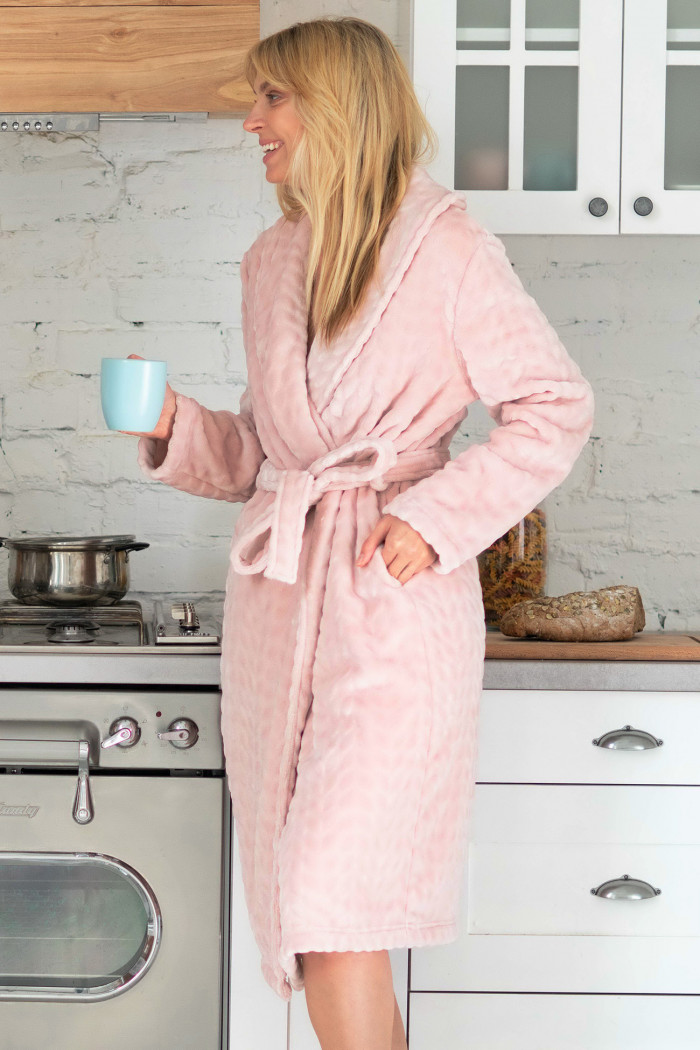 Теплый женский халат из велсофта Naviale LH561-03 WAVES  — Заказать онлайн с доставкой