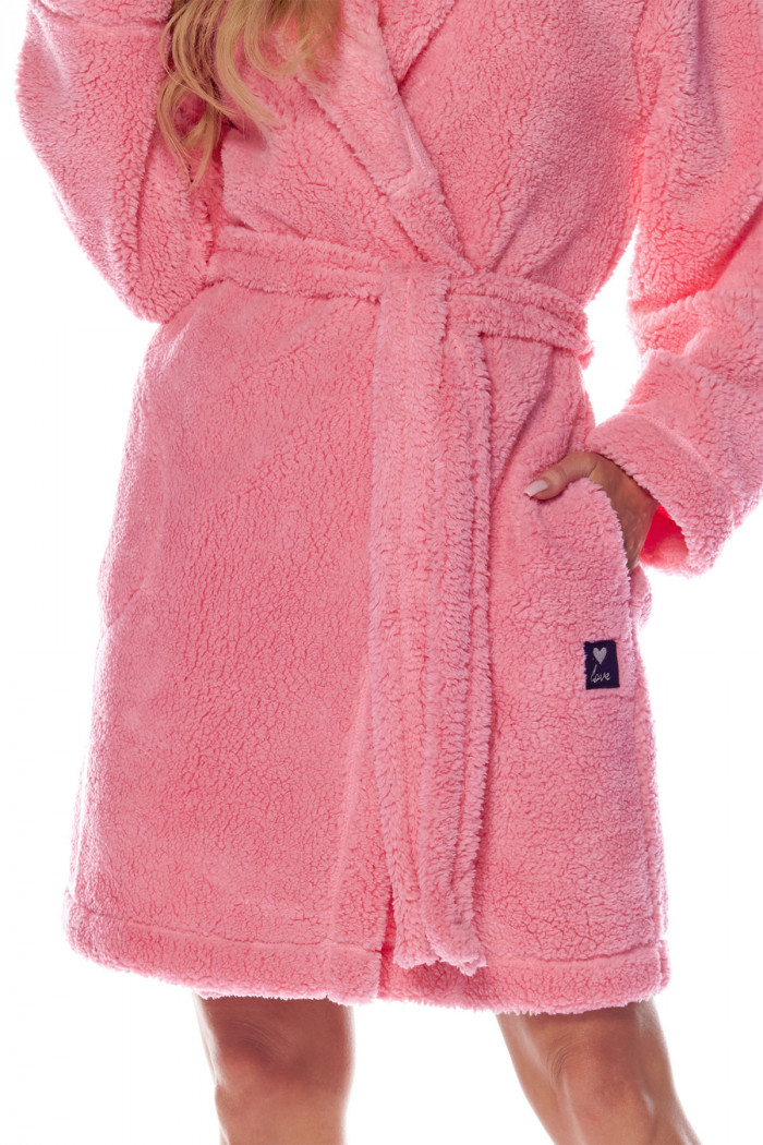 Халат женский теплый с капюшоном L&L 2215 Viola Rosa  — Заказать онлайн с доставкой