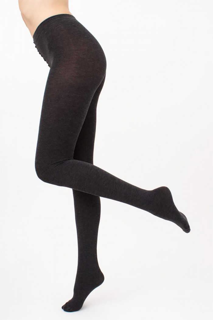 Теплые меланжевые колготки из вискозы Giulia Cashmere Touch 180  — Заказать онлайн с доставкой