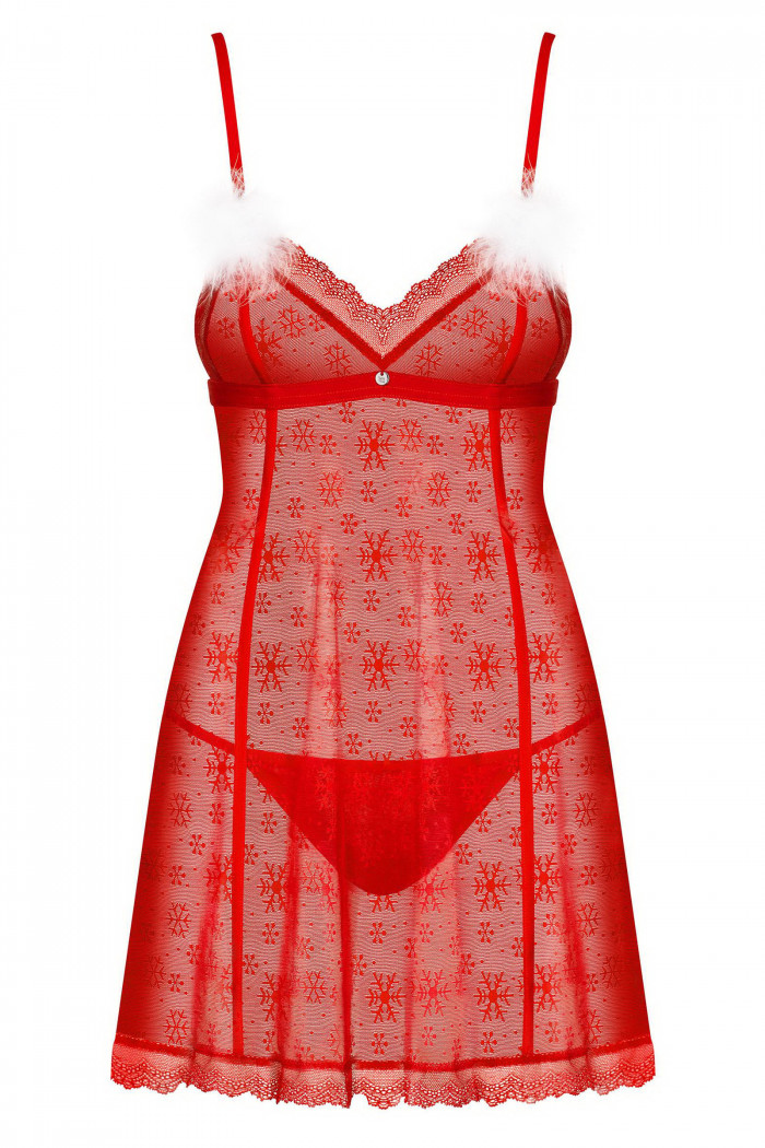 Сорочка новогодняя с трусиками Obsessive Claussica  — Заказать онлайн с доставкой
