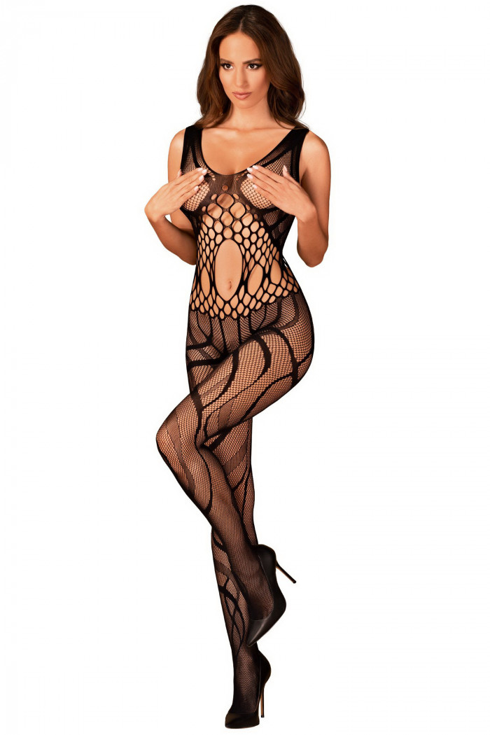 Комбинезон-сетка с вырезом Obsessive G328  — Заказать онлайн с доставкой