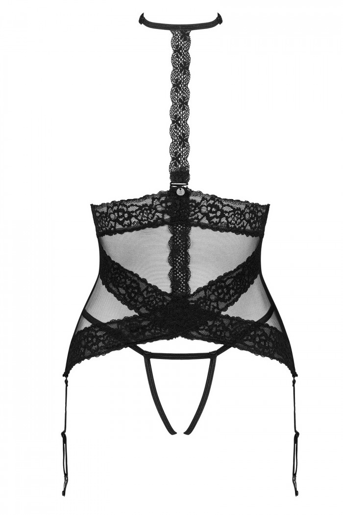 Комплект с открытым верхом и трусиками Obsessive Lacrisia corset  — Заказать онлайн с доставкой