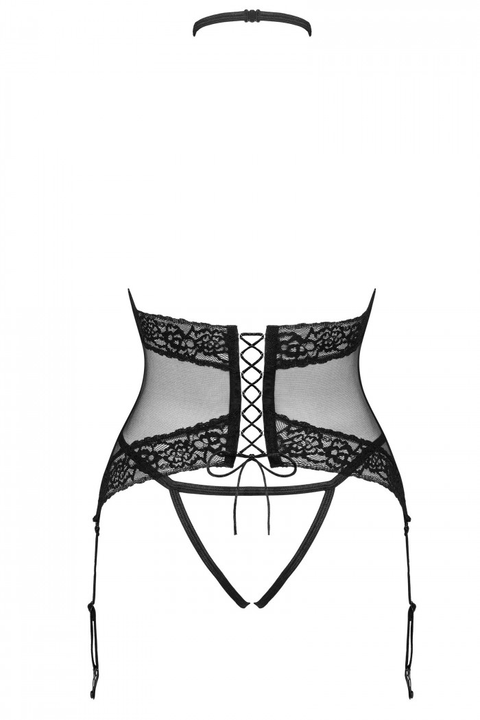 Комплект с открытым верхом и трусиками Obsessive Lacrisia corset  — Заказать онлайн с доставкой