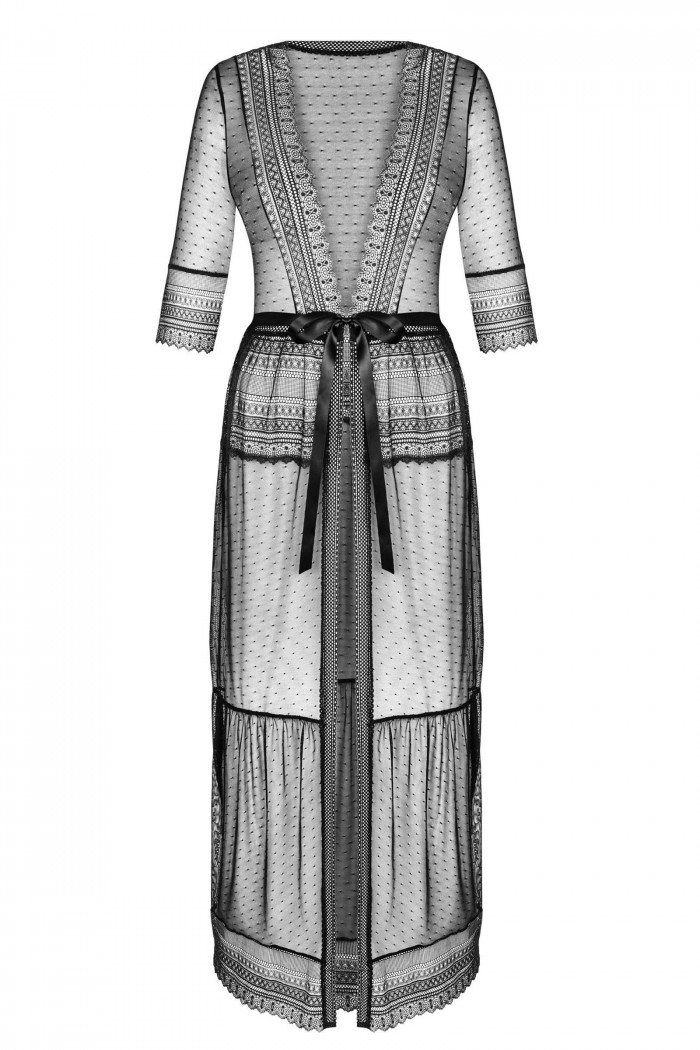 Халатик длинный прозрачный Obsessive Estiqua peignoir  — Заказать онлайн с доставкой