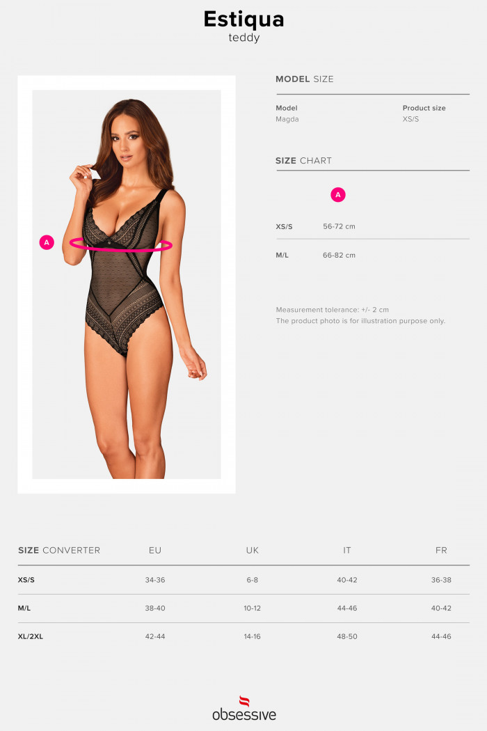 Боди полупрозрачное Obsessive Estiqua  — Заказать онлайн с доставкой