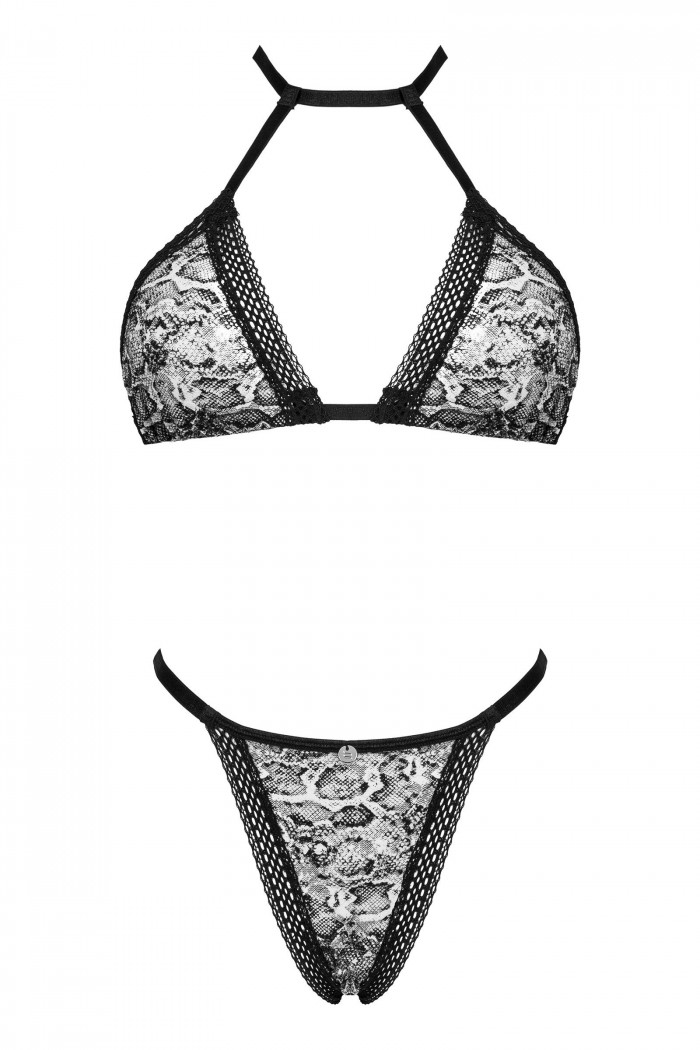 Комплект белья с анималистичным принтом Obsessive Xenita set  — Заказать онлайн с доставкой