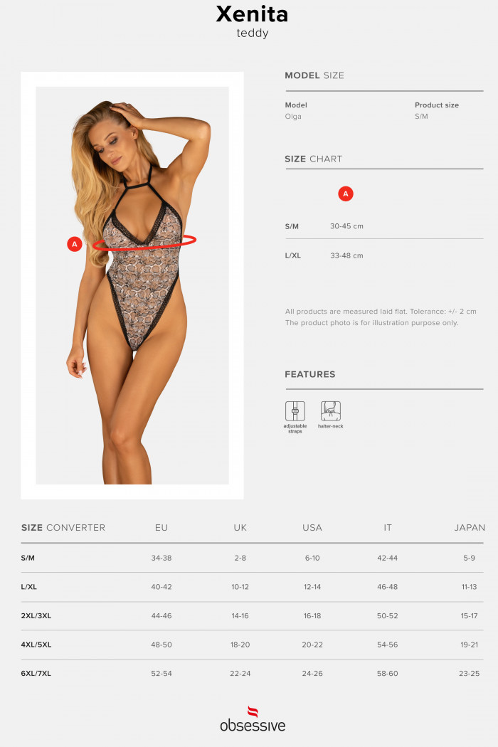 Боди с анималистичным принтом Obsessive Xenita  — Заказать онлайн с доставкой