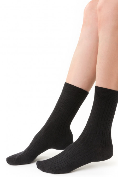 Носки в рубчик из шерсти мериноса STEVEN 130 Merino Wool  — Заказать онлайн с доставкой