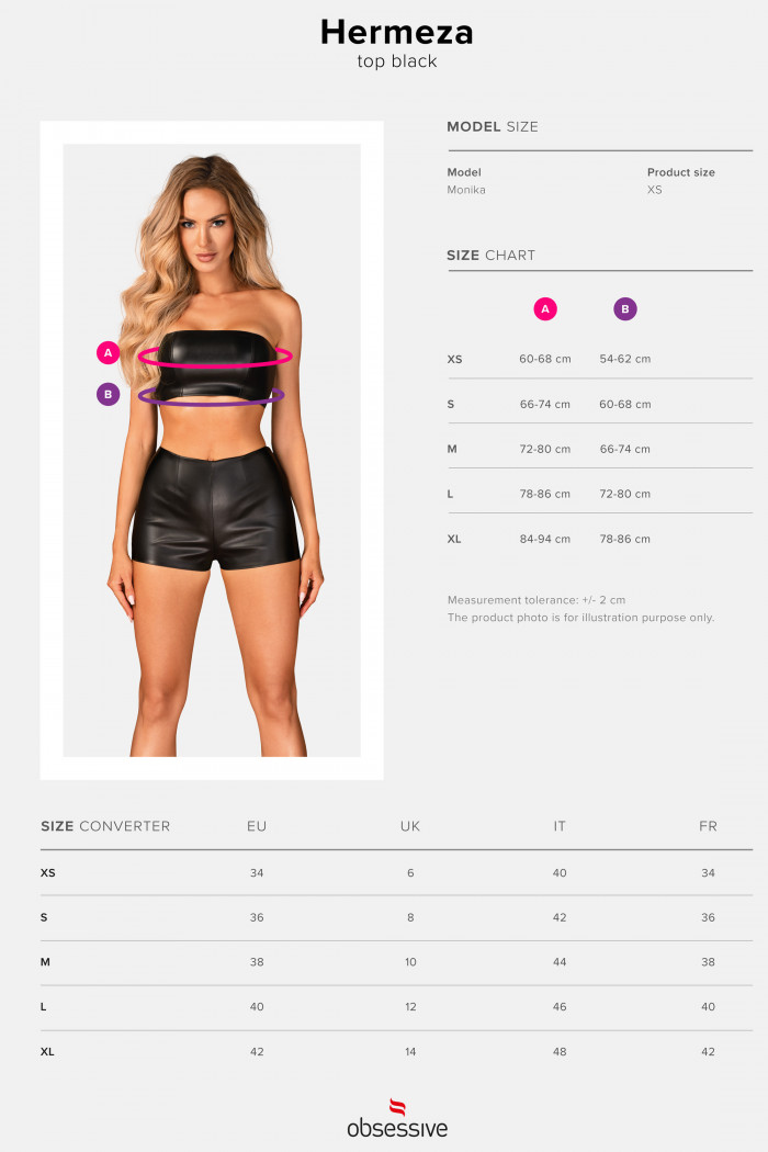 Топ з ефектом мокрої шкіри Obsessive HERMEZA TOP — Купити в Dorin.shop | Ціна, Фото