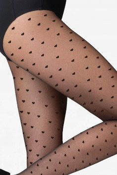 Колготки с принтом "Сердечки" GATTA Tiffy 01 20 den  — Заказать онлайн с доставкой 2