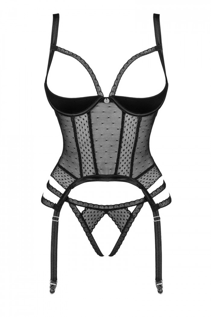 Корсет с открытым бюстом и трусиками Obsessive Lanelia corset  — Заказать онлайн с доставкой