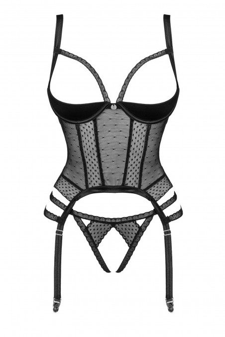 Корсет с открытым бюстом и трусиками Obsessive Lanelia corset  — Заказать онлайн с доставкой