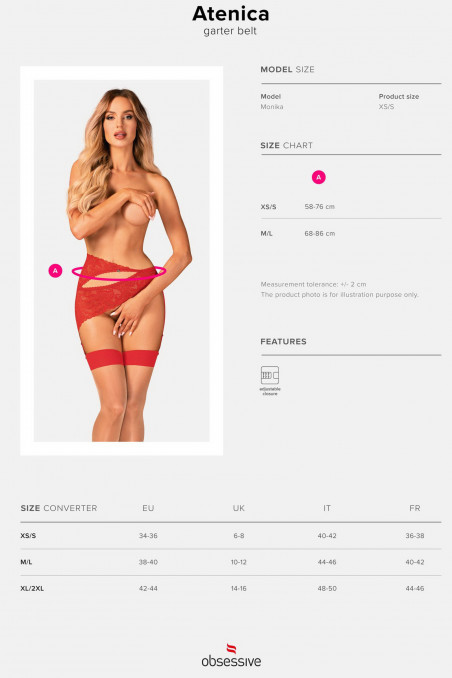 Пояс для панчіх мереживний Obsessive Atenica — Купити в Dorin.shop | Ціна, Фото