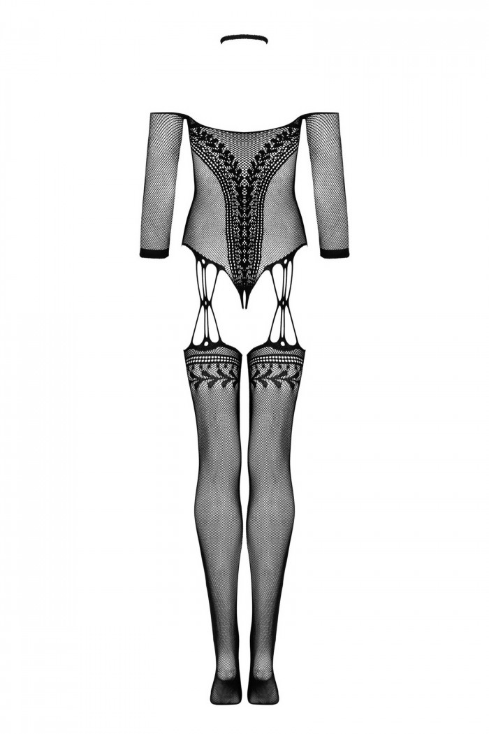 Комбинезон-сетка с вырезом Obsessive G333  — Заказать онлайн с доставкой