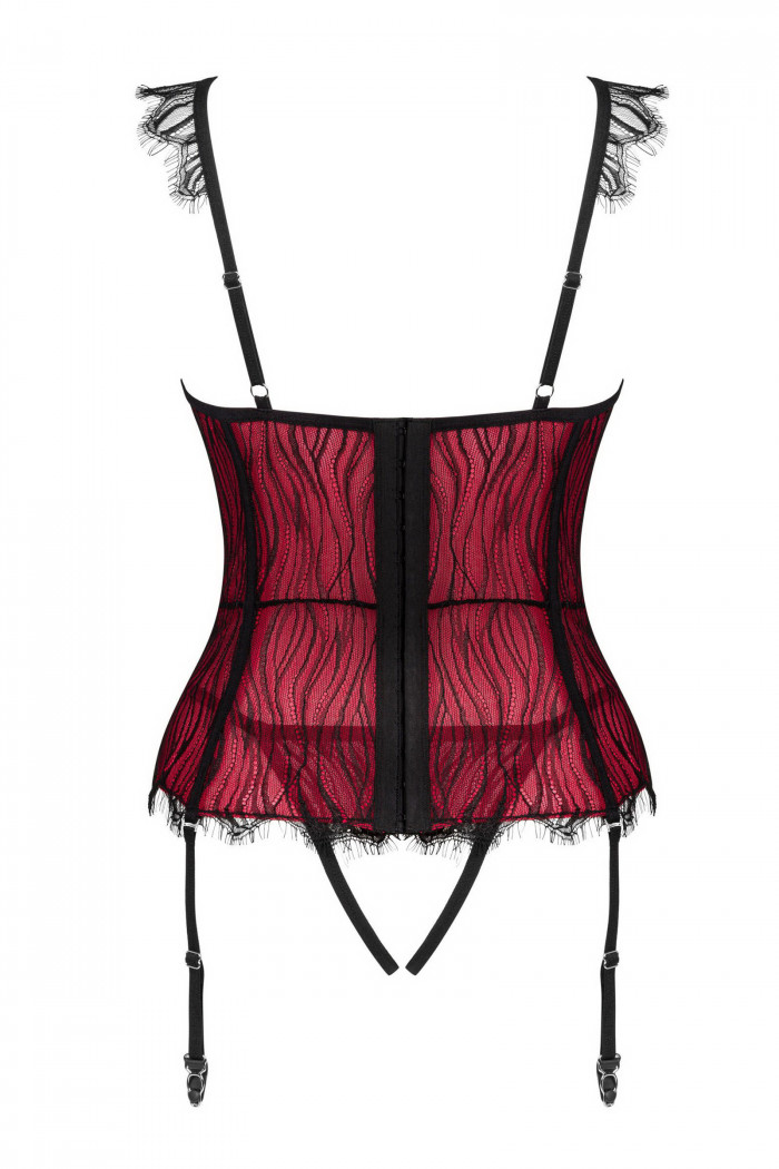 Корсет с открытым бюстом и трусиками Obsessive Denissa corset  — Заказать онлайн с доставкой