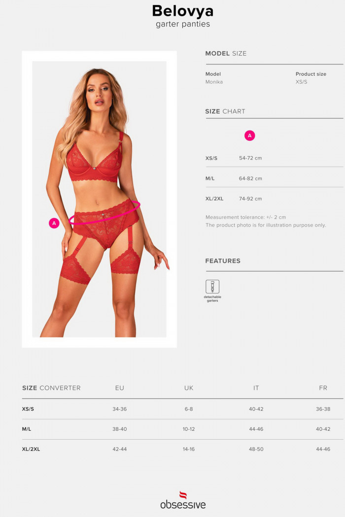 Трусики с подвязками Obsessive Belovya  — Заказать онлайн с доставкой