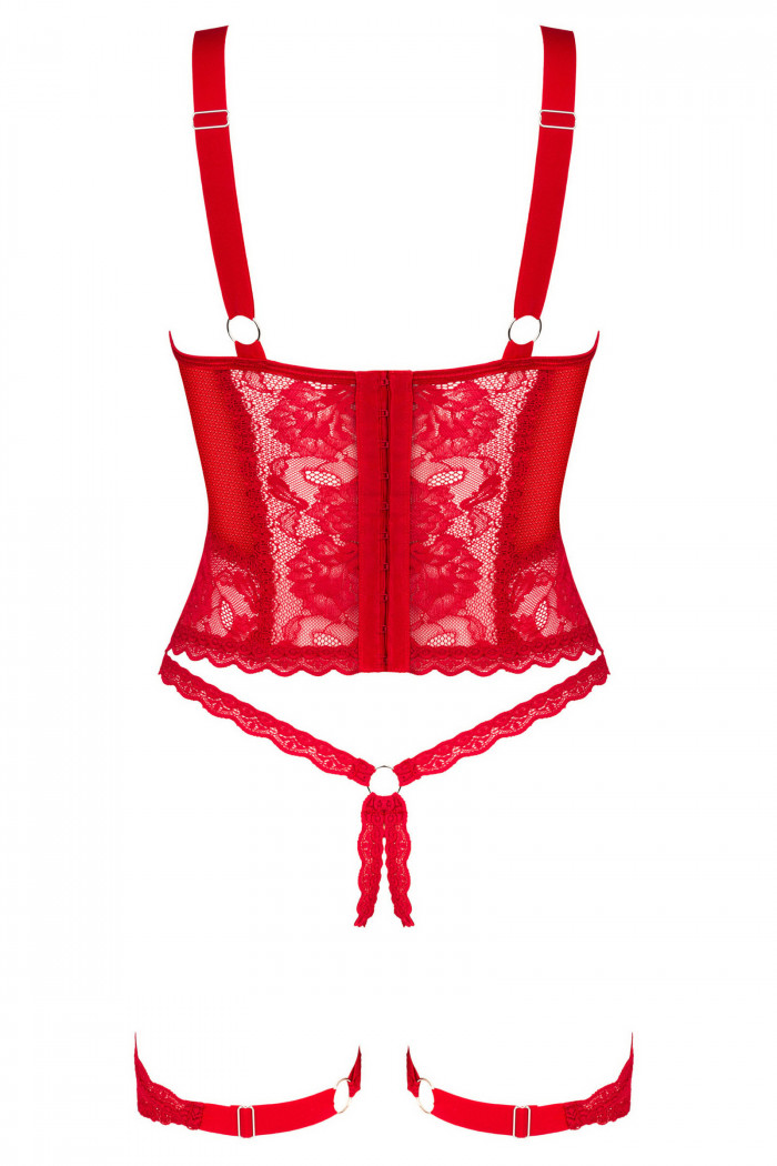 Корсет с трусиками и подвязками Obsessive Belovya corset  — Заказать онлайн с доставкой