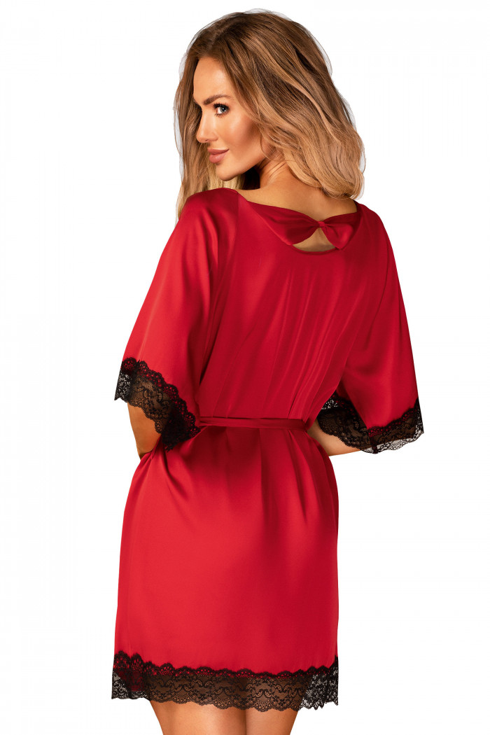 Халатик-пеньюар атласный Obsessive Sensuelia Red  — Заказать онлайн с доставкой