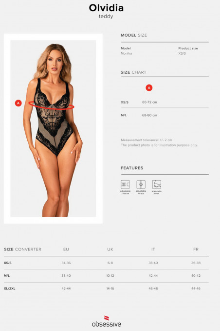 Боді напівпрозоре мереживне Obsessive Olvidia — Купити в Dorin.shop | Ціна, Фото