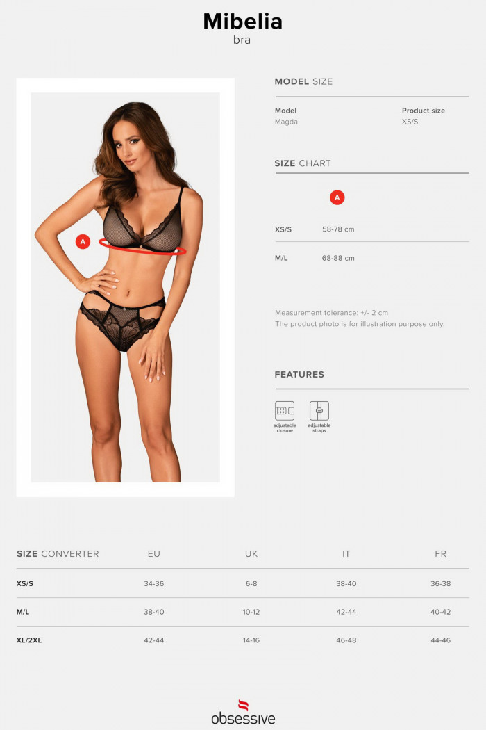 Бюст м'який сіточка Obsessive Mibelia — Купити в Dorin.shop | Ціна, Фото