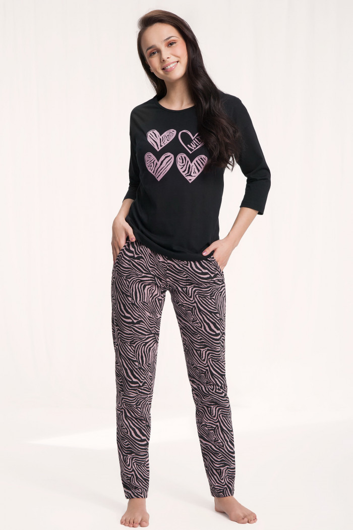 Піжама жіноча великого розміру з брюками LUNA 565 — Купити в Dorin.shop | Ціна, Фото