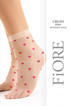 Носочки прозрачные с принтом "Сердечки" Fiore CRUSH 20d  — Заказать онлайн с доставкой